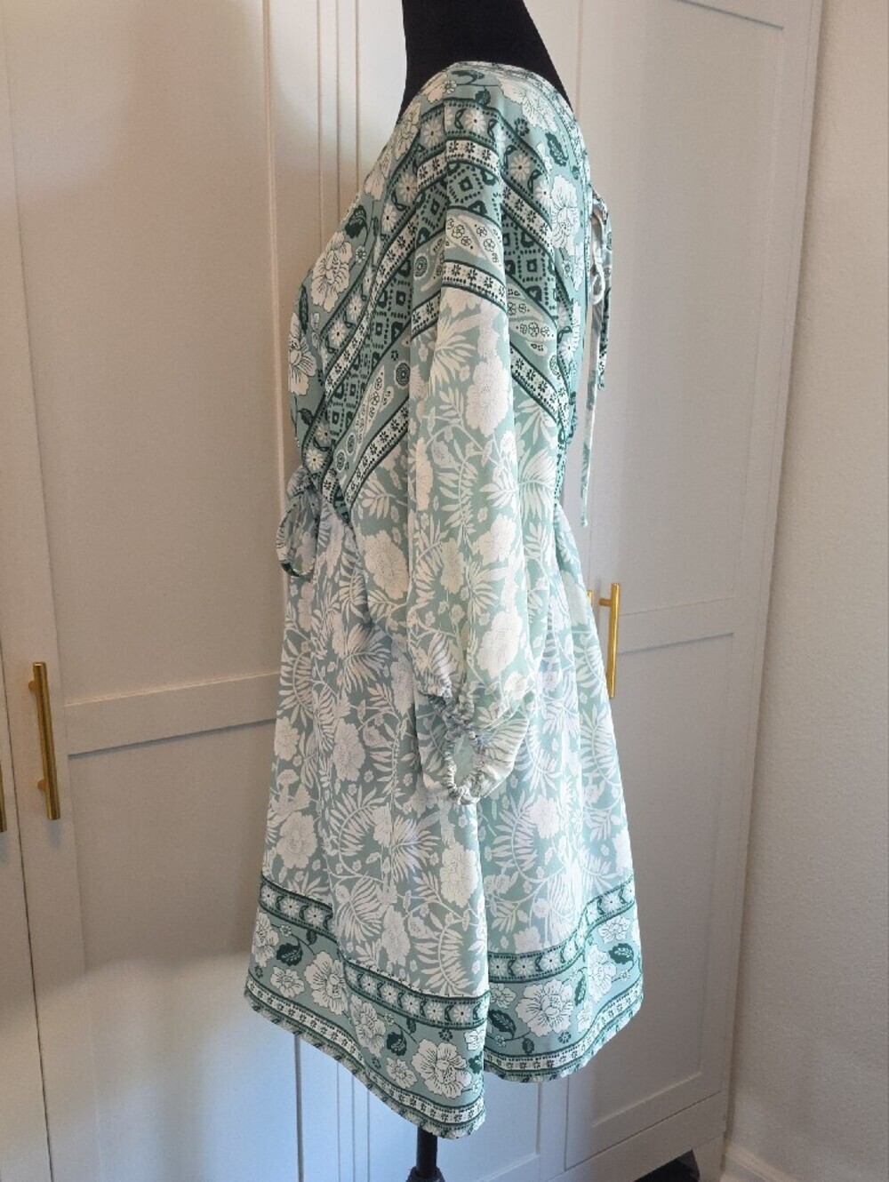 Cupshe Sage Green Floral Tie-Front Swim Coverup Dress - Picture 5 of 8